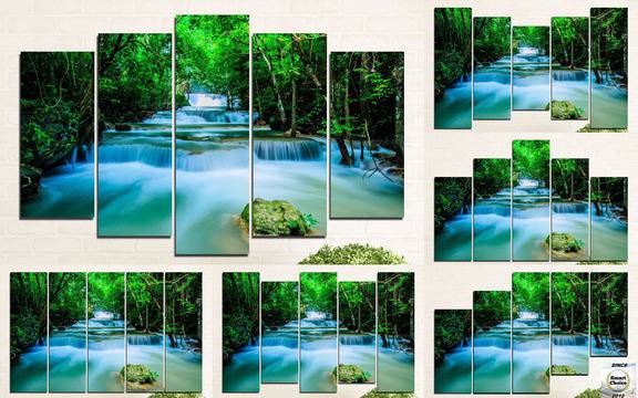 Декоративно пано за стена от 5 части – Планински поток – HD-151