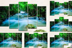 Декоративно пано за стена от 5 части – Планински поток – HD-151