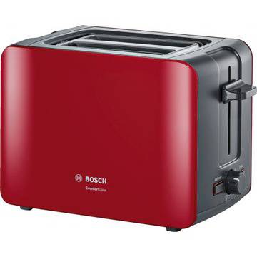 Тостер Bosch TAT6A114, 1090w, 2 филии, Червен