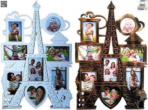 Рамка за 8 снимки – пано Айфеловата кула – 63 см. Модел F-144-432