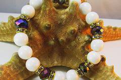 Дамска гривна от естествени камъни Оникс и чешки кристал – DM-2240