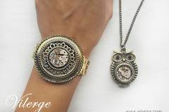 Дизайнерски стиймънк бижута, гривни и колиета с часовников механизъм
