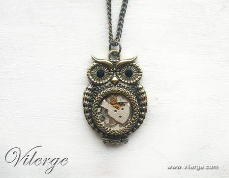 Елегантни стиймпънк колиета и бижута с часовников механизъм за жени