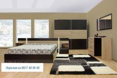 Спалня ТИНА с гардероб и нощни шкафчета и скрин