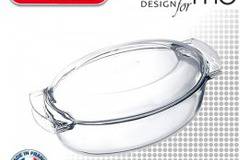 Тенджера овал от боросиликатно стъкло Pyrex Easy Grip