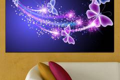 Декоративно пано за стена от 1 част – Абстракт с пеперуди – HD-687-1