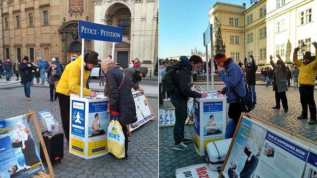 Чехия: В Прага научиха за Фалун Дафа в навечерието на Новата 2017-а година