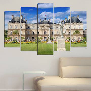 Картина пано за стена от 5 части – Люксембургската градина в Париж – HD-122