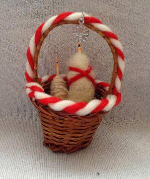 Мартеница за дома и офиса – Мини кошничка с хурка и вретено