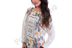 Фина плетена дамска блуза с надпис NEED IS LOVE