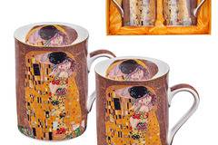 Подаръци, табакери и сувенири – Порцелан – Комплект 2 броя чаши Густав Климт – Безплатна Доставка на Цветя Букети и Рози в…