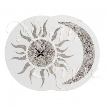 Стенен часовник за декорация на дома. Серия SOLE – в слонова кост