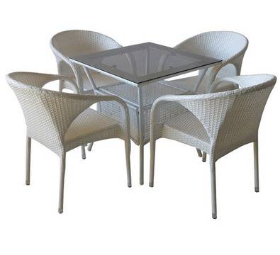 Ратанов комплект 290-45-1 бял кафяв ратан