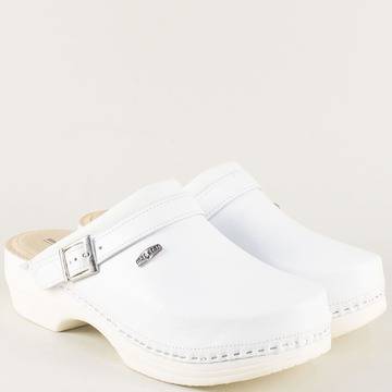 Кожени мъжки чехли в бял цвят 147514b