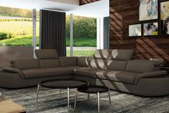 Ъглов кожен диван с модерен италиански дизайн, модел 5122