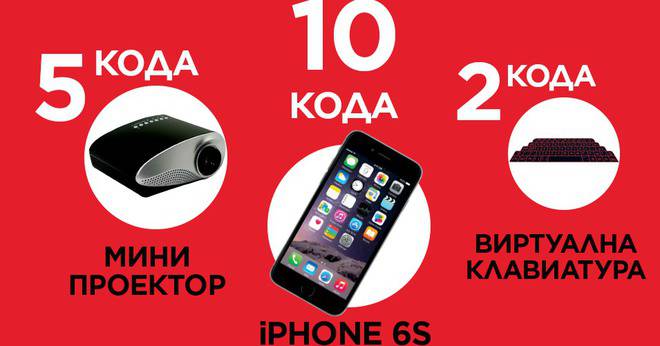 Спечелете 20 броя iPhone 6S, 50 видео протектора, 300 виртуални клавиатури и 1 000 000 безплатни бутилки от Coca-Cola