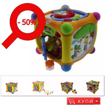 Интерактивен куб M-Toys, Пееща, Многоцветна