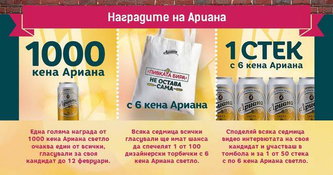 Спечелете 1000 кена с бира и още 150 награди от Ариана
