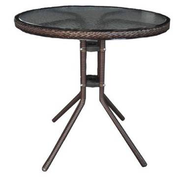 Градинска маса 4125 B ф 90 кафяв ратан