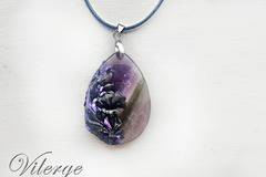 Винтидж колие с естествен камък Аметист за красиви жени