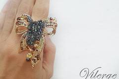 Стилен винтидж пръстен с естествен камък Азурит и бижута