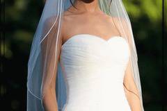 Булчински Воал Dianne завършен със сребърна нишка двоен малък набор