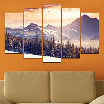 Декорация за стена от 5 части – Снежна планина – HD-145