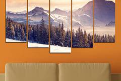 Декорация за стена от 5 части – Снежна планина – HD-145