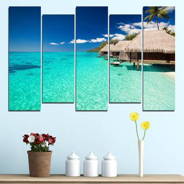 Декорация за стена от 5 части – Прекрасен изглед от Малдивите – HD-136
