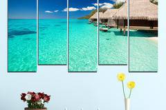 Декорация за стена от 5 части – Прекрасен изглед от Малдивите – HD-136