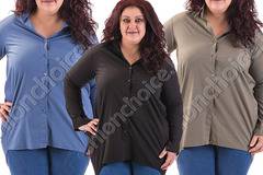 Разкошна риза макси размер с издължена задна част