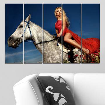 Декорация за стена от 5 части – Очарователната ездачка – HD-255
