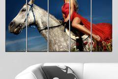 Декорация за стена от 5 части – Очарователната ездачка – HD-255