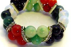 Дамска двойна гривна от пет вида естествени камъни – DM-2330