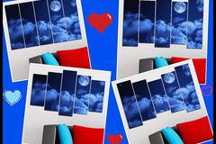 Декорация за стена от 5 части с нощно небе и Луна – HD-216