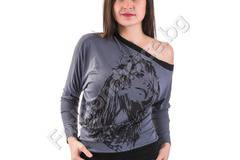 Дамска блуза с щампа на жена в два десена