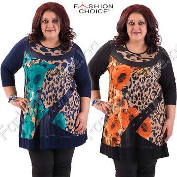 Практична макси туника с тигрови мотиви и цветя