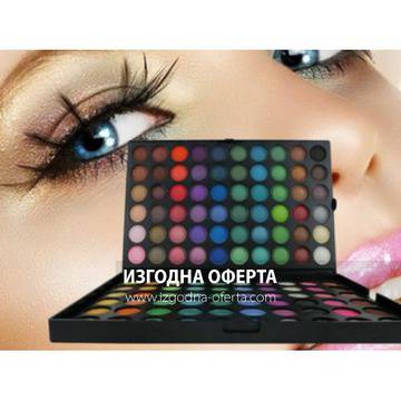 Голям комплект от 120 цвята сенки за очи за професионален грим