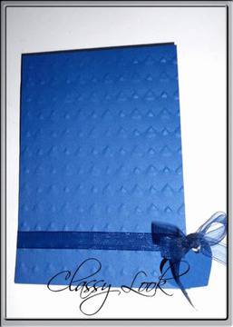 Покана за сватба в тъмно синьо със сърчице