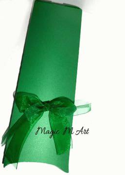 Кутийка за сватбена покана папирус цвят тъмно зелено 5012