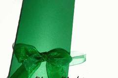 Кутийка за сватбена покана папирус цвят тъмно зелено 5012