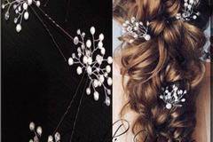 Дизайнерски фуркети за коса перли и кристали модел Princess of Grace Комплект 5 броя