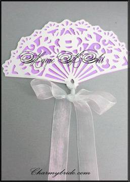 Сватбена покана Ветрило модел Орнамент светло лилаво