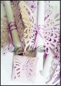 Сватбена покана Crystal и кутийка за подаръче светло лилаво комплект