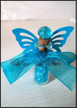 Сватбени подаръци за гости Тюркоаз с панделка и тагче и кристал над 20 бр