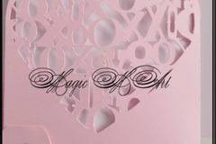 Сватбена покана сърце в розово 1053