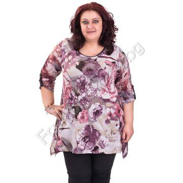 Асиметрична макси туника във красив флорален десен