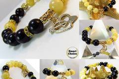 Дамска гривна от естествени камъни Оникс и Жадеит – DM-2338