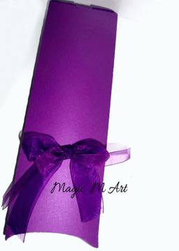 Кутийка за сватбена покана свитък в лилаво 5013