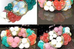 Дамска двойна гривна от пет вида естествени камъни – DM-2356